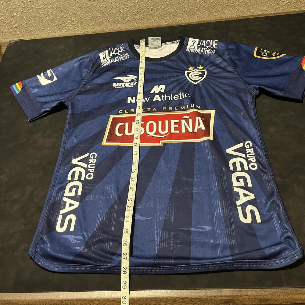 URZU Cusco Soccer Jersey Mens Medium Blue Cusqueña Sponsor 11 Machu Picchu - Picture 10 of 16